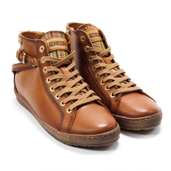 PIKOLINOS Tan Leather Buckle Detail Shoes US 10.5 Boho Coastal Casual Comfort - Picture 1 of 14